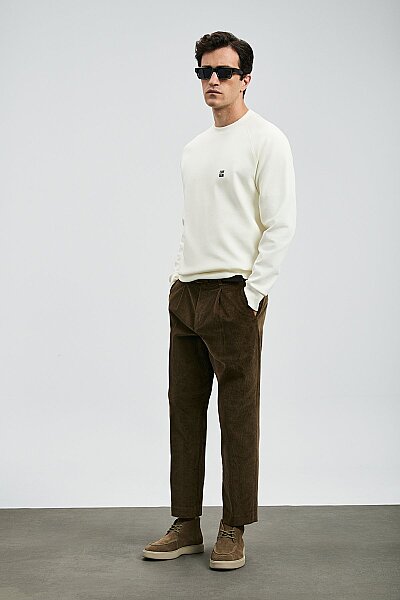 Grant Erkek Sweatshirt Kırık Beyaz - 4