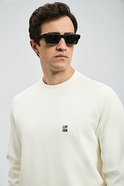 Grant Erkek Sweatshirt Kırık Beyaz - 5