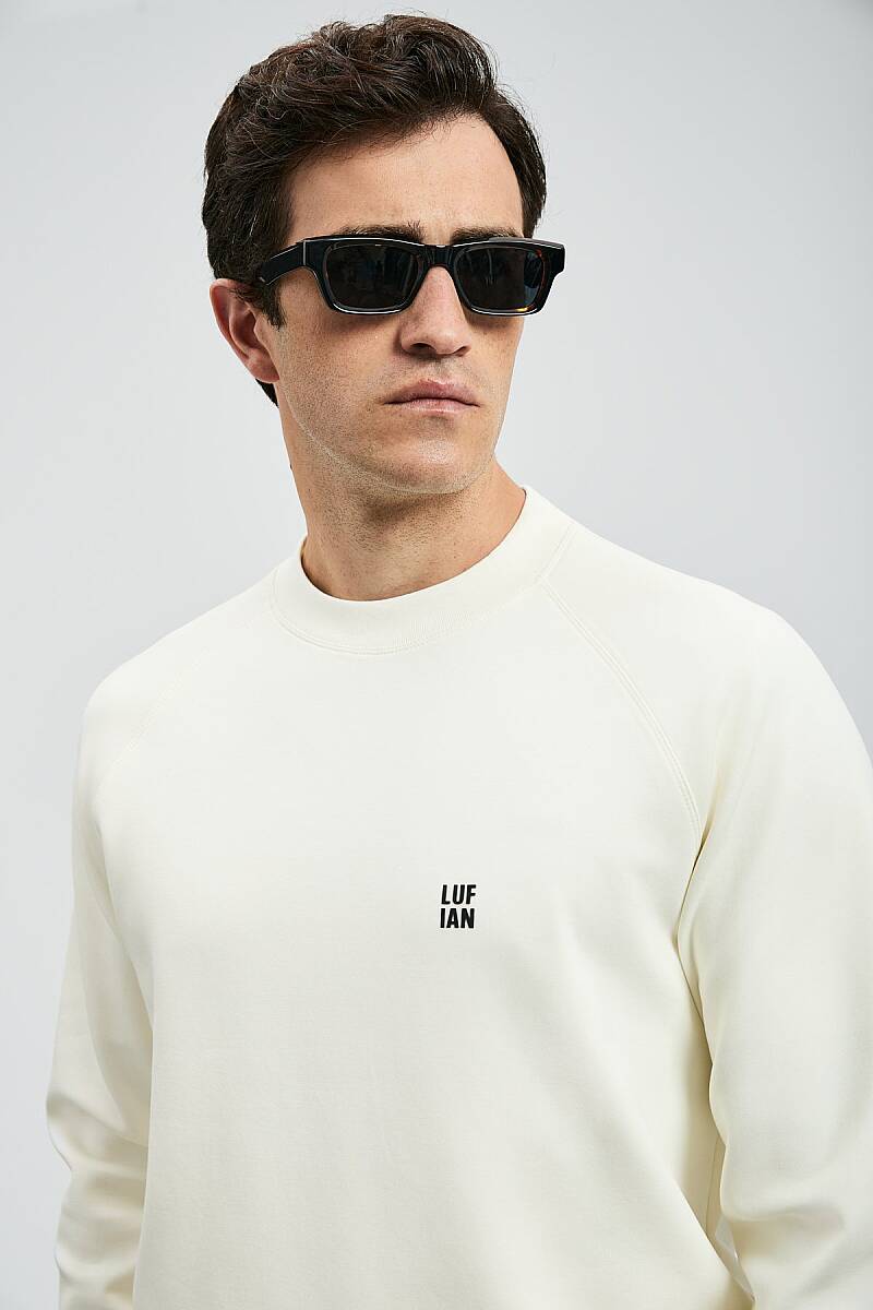 Grant Erkek Sweatshirt Kırık Beyaz - 5