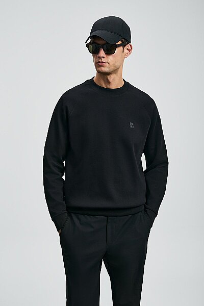 Grant Erkek Sweatshirt Siyah - LUFIAN