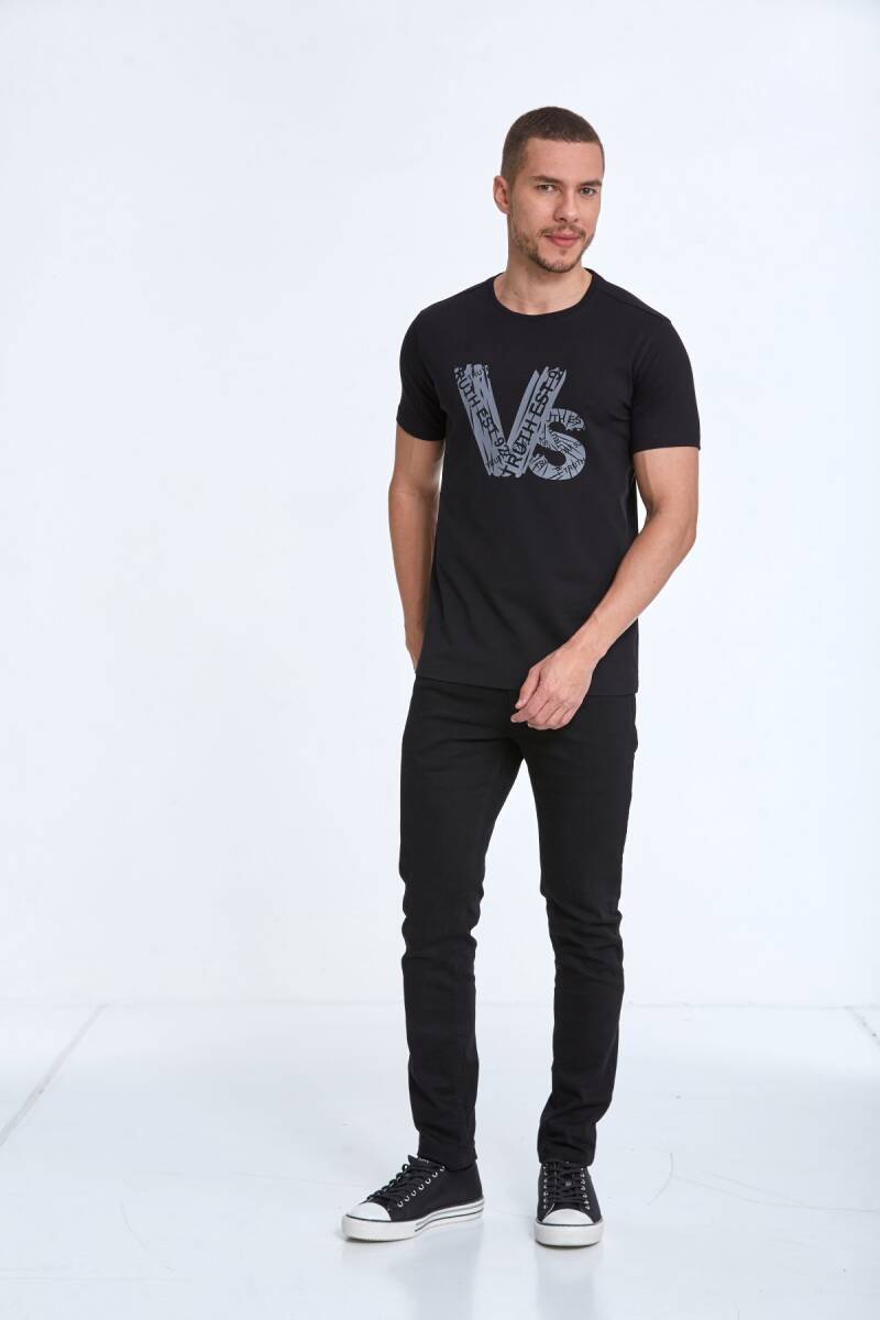 Gusta Printed Men's T-Shirt Black - 3