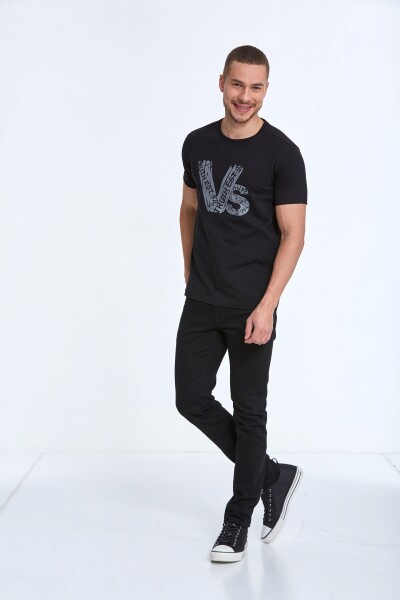 Gusta Printed Men's T-Shirt Black - 4