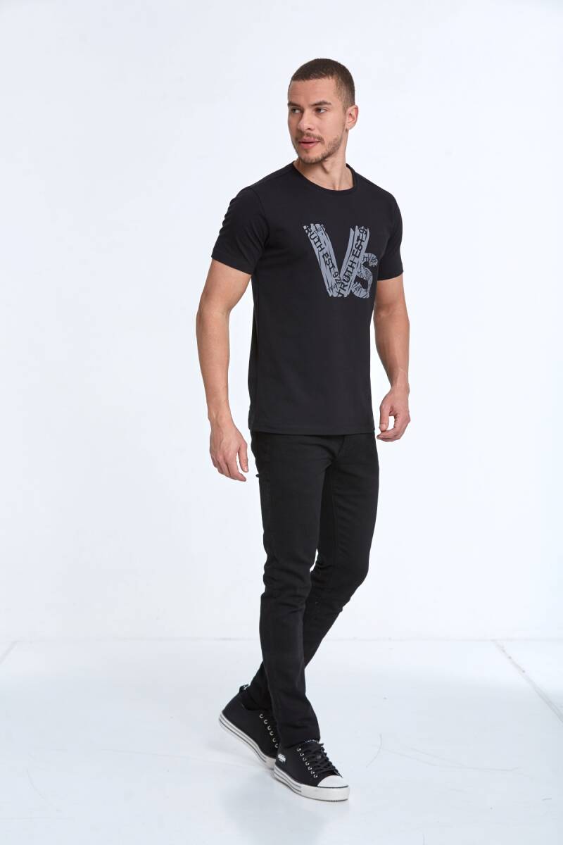 Gusta Printed Men's T-Shirt Black - 2