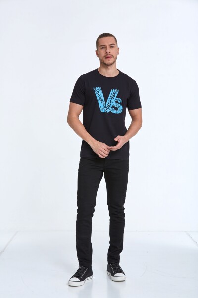 Gusta Printed Men's T-Shirt Navy Blue - 3