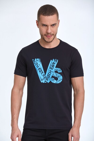 Gusta Printed Men's T-Shirt Navy Blue 