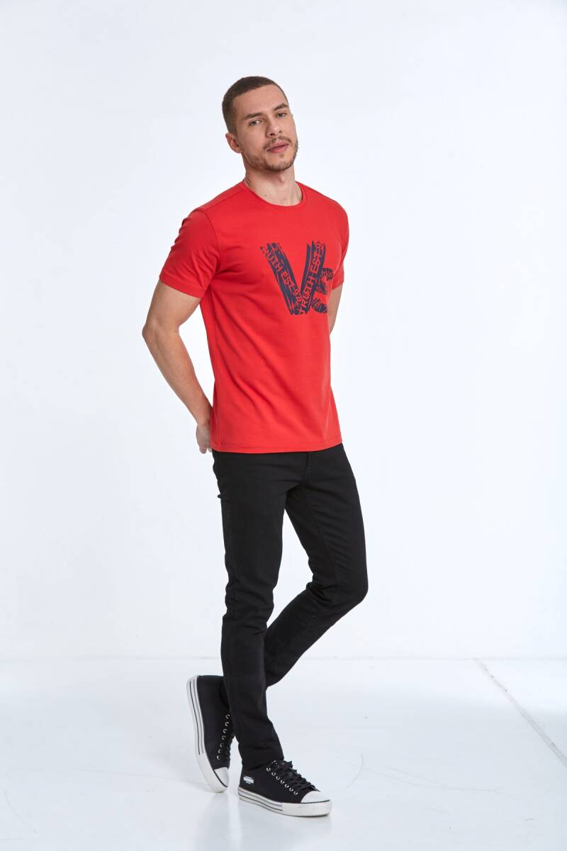 Gusta Printed Men's T-Shirt Red - 2