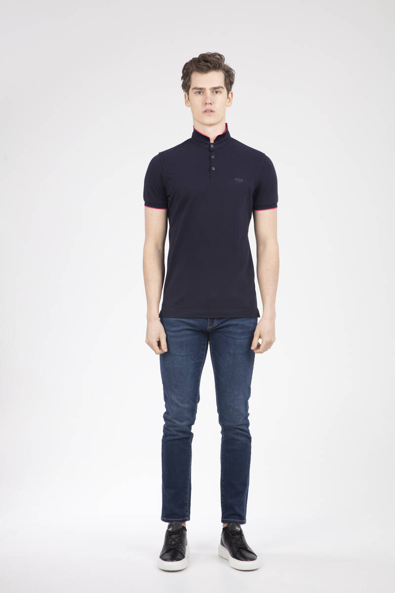 Hakim Yaka Düğmeli Pike Erkek Tişört - 10