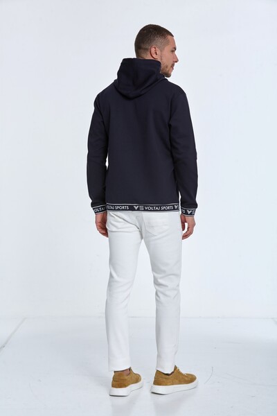 Harper Hooded Men's Sweatshirt Navy Blue - 5