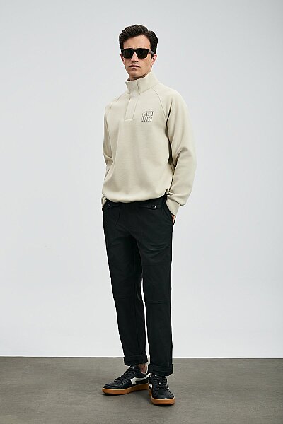 Hazel Erkek Sweatshirt Ekru - LUFIAN (1)