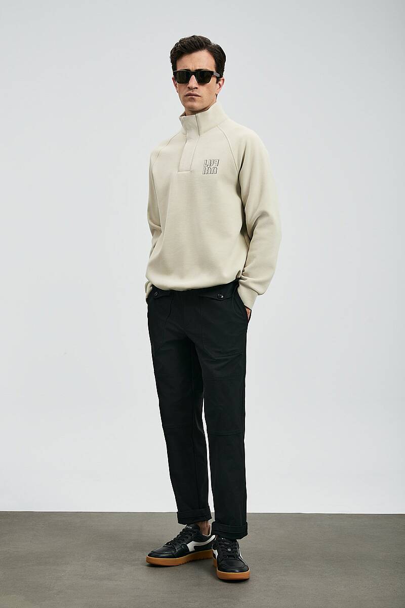 Hazel Erkek Sweatshirt Ekru - 2