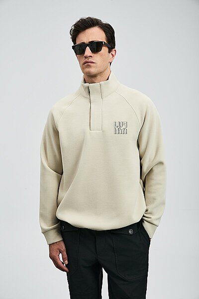 Hazel Erkek Sweatshirt Ekru - 3