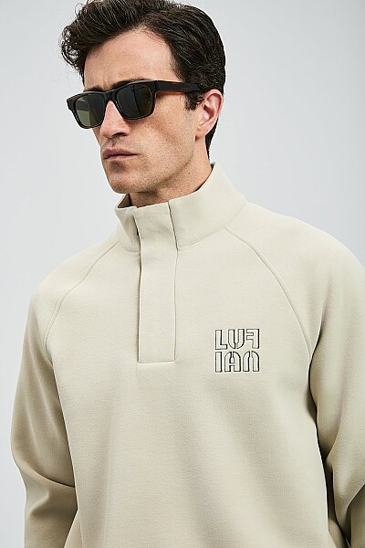 Hazel Erkek Sweatshirt Ekru - 4
