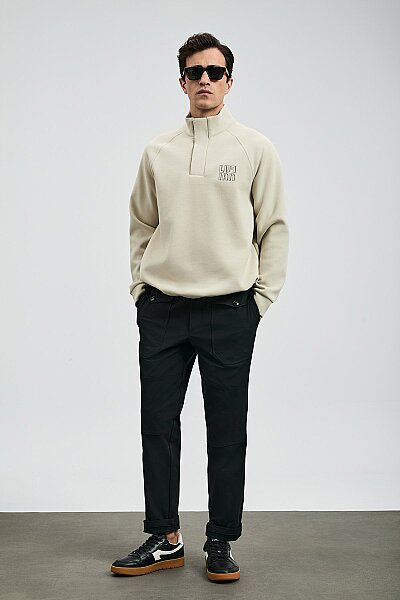 Hazel Erkek Sweatshirt Ekru - 5