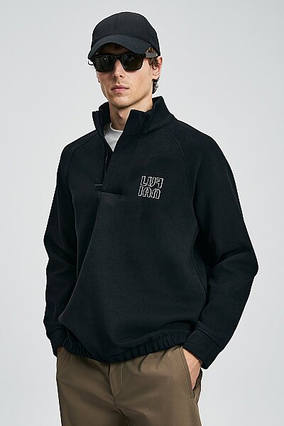 Hazel Erkek Sweatshirt Siyah - LUFIAN