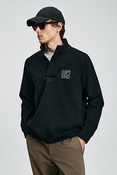Hazel Erkek Sweatshirt Siyah - 4