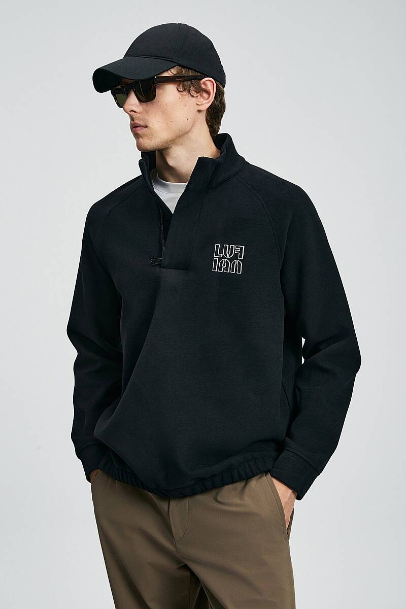 Hazel Erkek Sweatshirt Siyah - 4