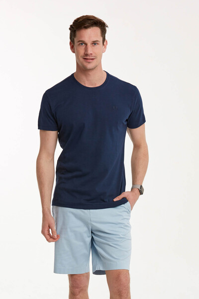 Heavy Single Jersey Round Neck Men's T-Shirt - Thumbnail