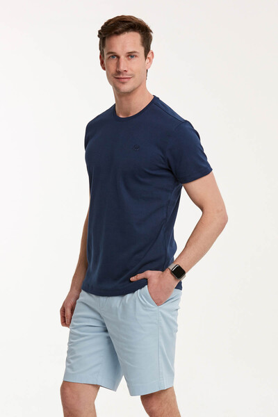 Heavy Single Jersey Round Neck Men's T-Shirt - Thumbnail