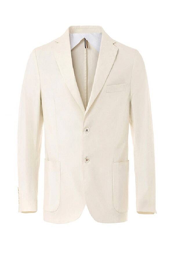 Hedgess Kırık Beyaz Renk Keten Karışımlı Blazer Ceket - 1