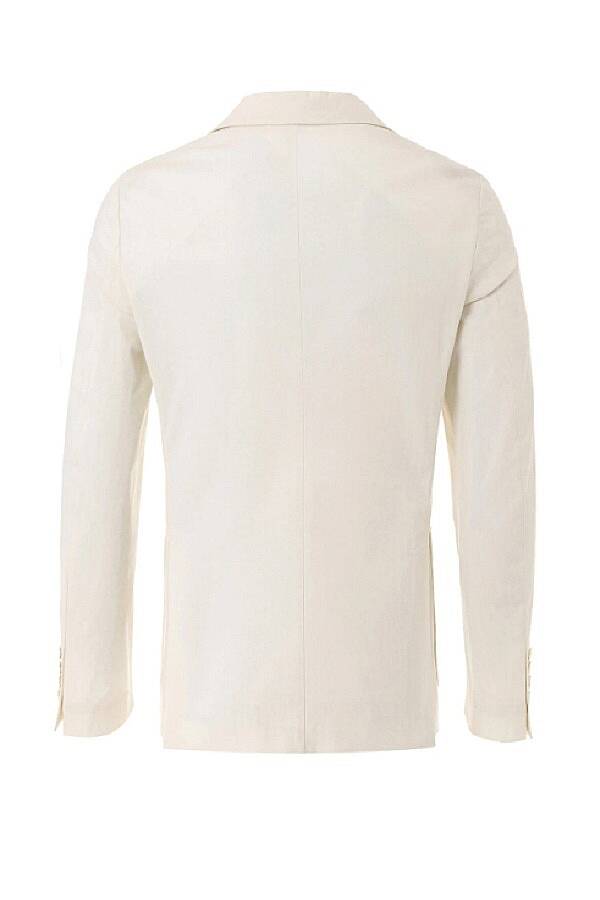 Hedgess Kırık Beyaz Renk Keten Karışımlı Blazer Ceket - 2