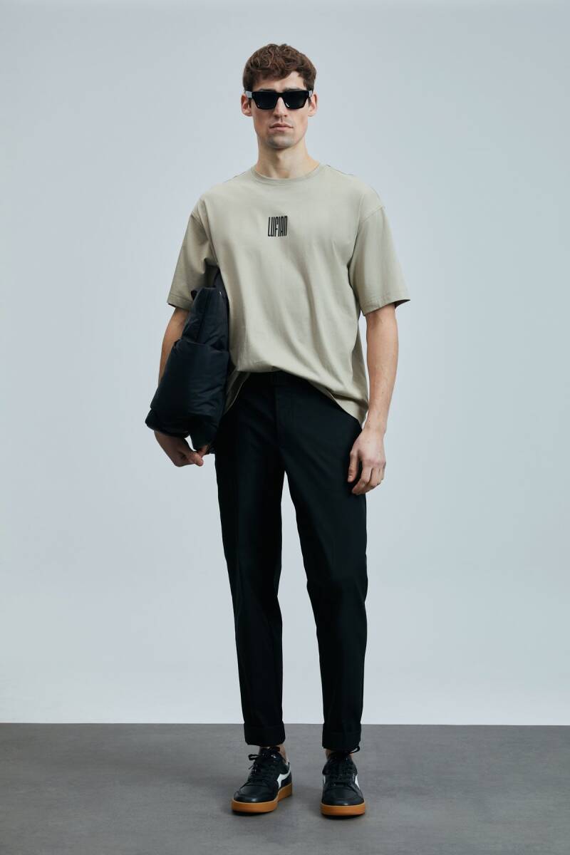 Helıx Modern Grafik T- Shirt Bej - 1