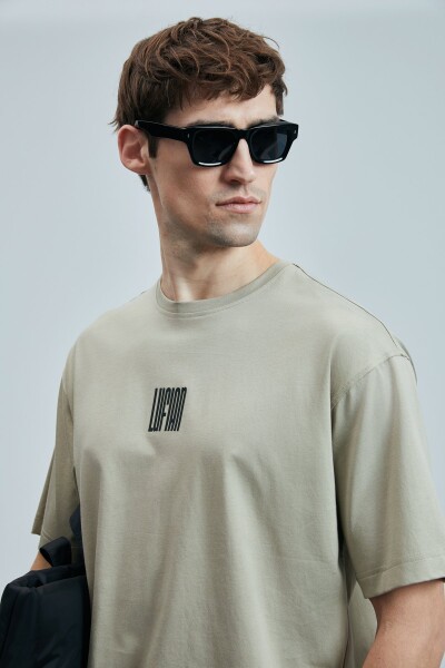 Helıx Modern Grafik T- Shirt Bej - 3