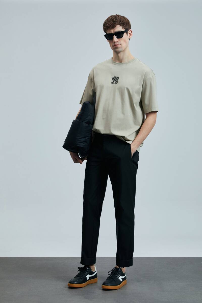 Helıx Modern Grafik T- Shirt Bej - 4