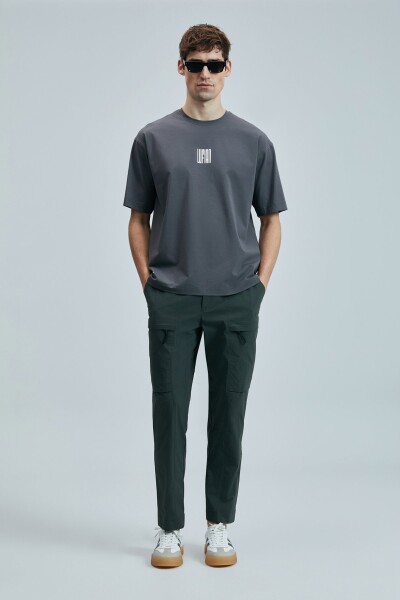 Helıx Modern Grafik T- Shirt Koyu Gri - 2