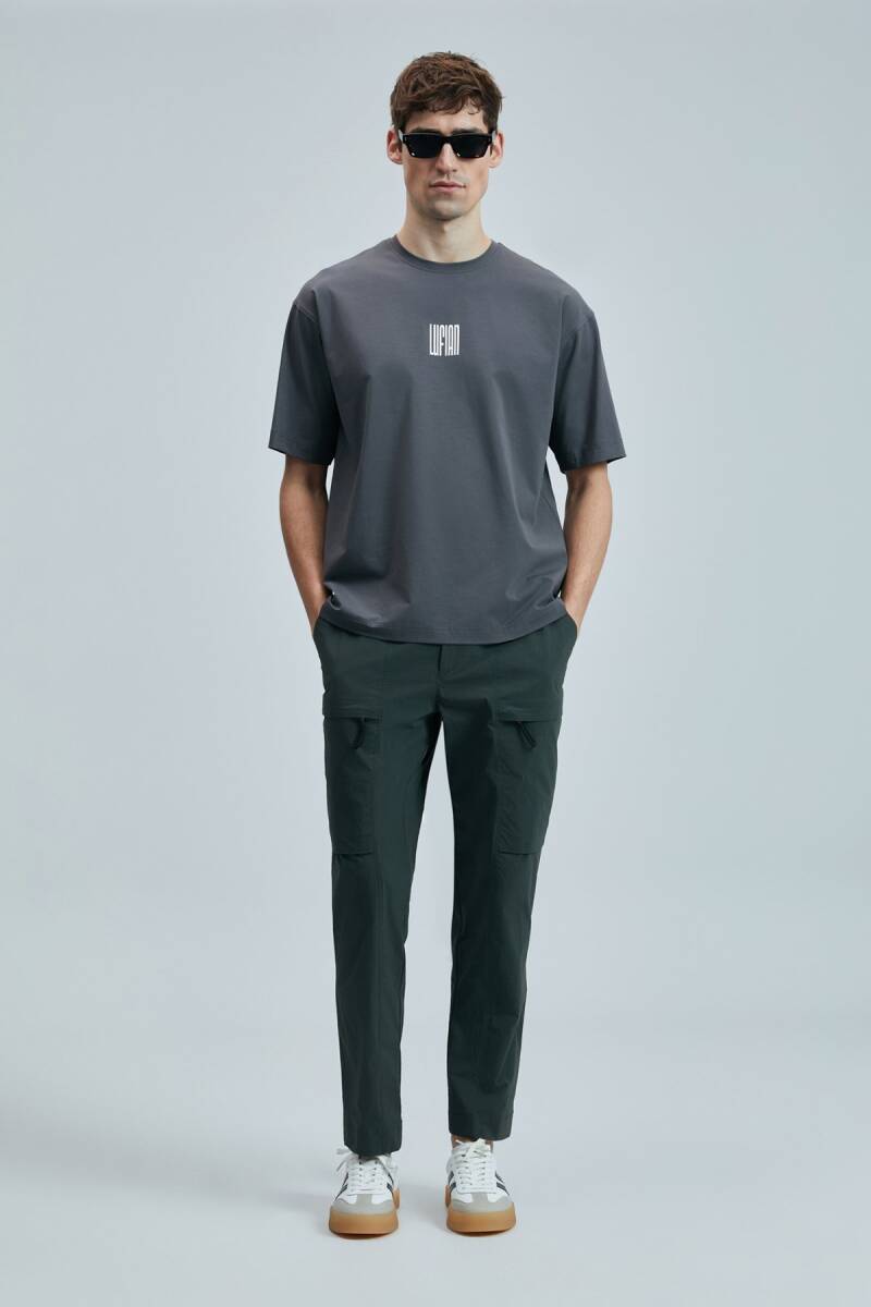 Helıx Modern Grafik T- Shirt Koyu Gri - 2