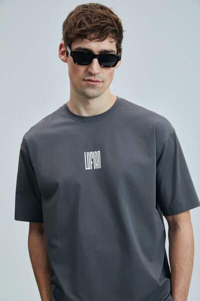 Helıx Modern Grafik T- Shirt Koyu Gri - 3