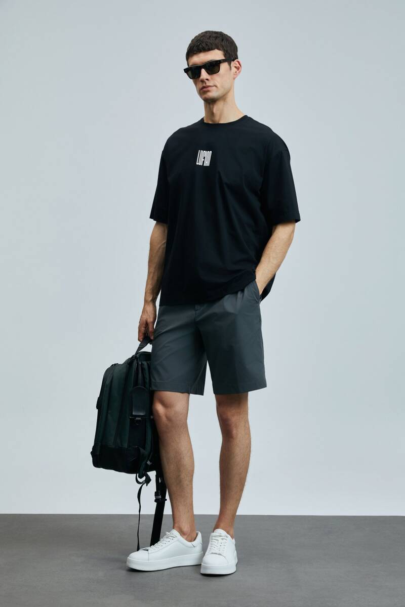 Helıx Modern Grafik T- Shirt Siyah - 2