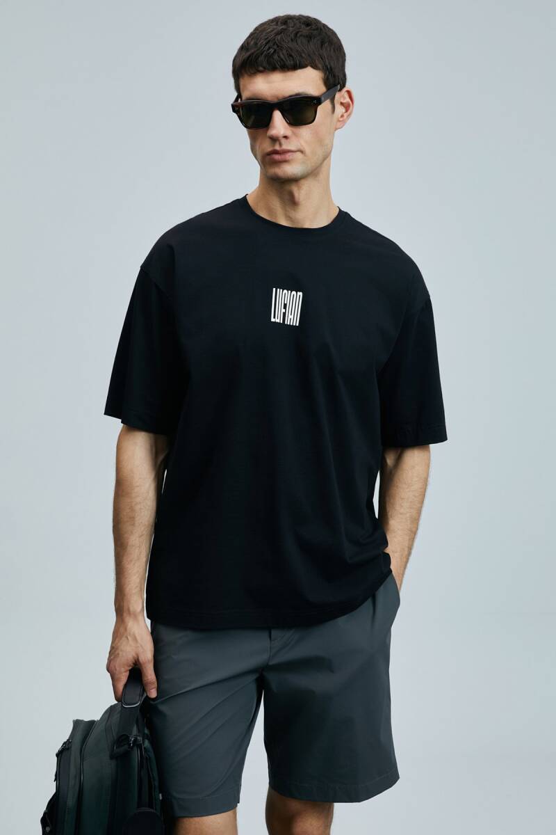 Helıx Modern Grafik T- Shirt Siyah - 1