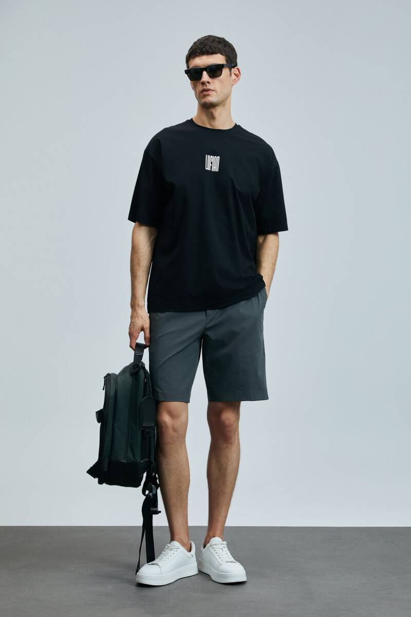 Helıx Modern Grafik T- Shirt Siyah - 4