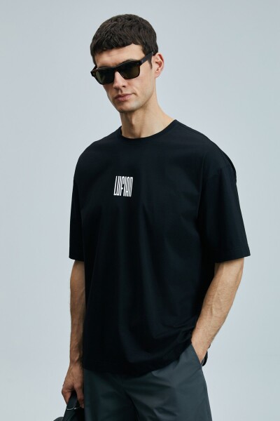 Helıx Modern Grafik T- Shirt Siyah - 5