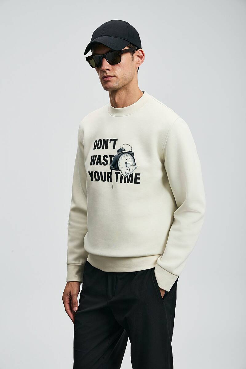 Henry Erkek Sweatshirt Kırık Beyaz - 4