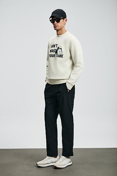 Henry Erkek Sweatshirt Kırık Beyaz - 5