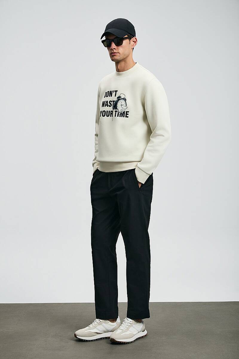 Henry Erkek Sweatshirt Kırık Beyaz - 5
