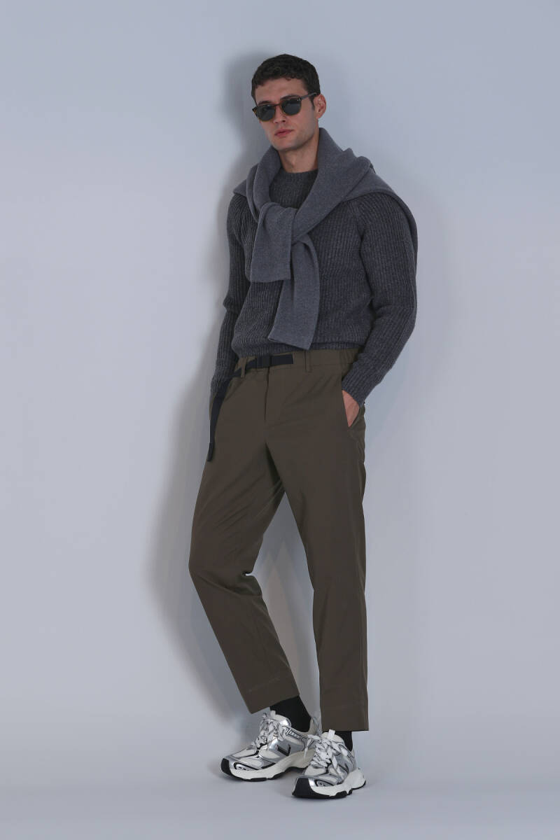 Hidden Spor Erkek Chino Pantolon Slim Fit Yeşil - 1