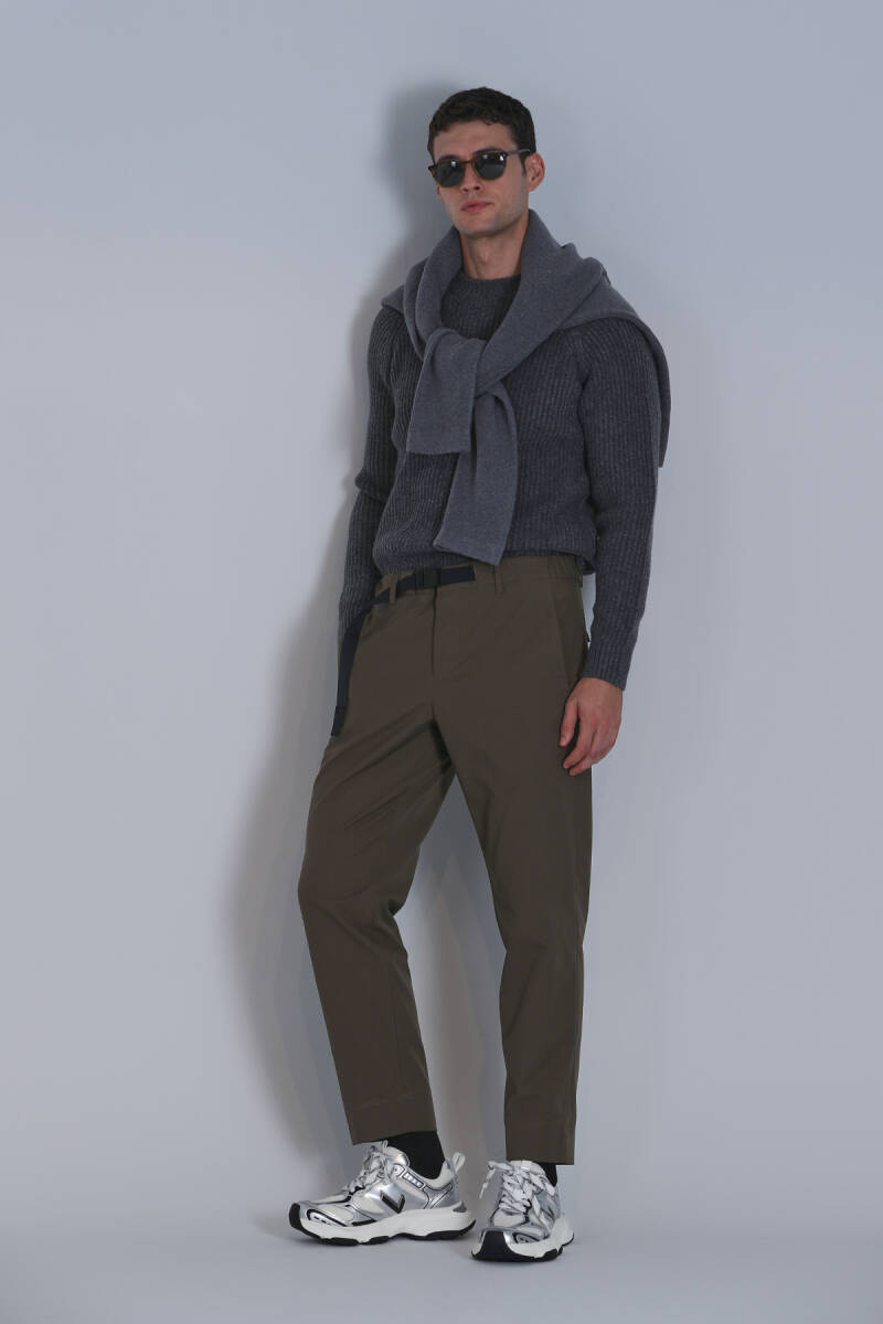 Hidden Spor Erkek Chino Pantolon Slim Fit Yeşil - 4