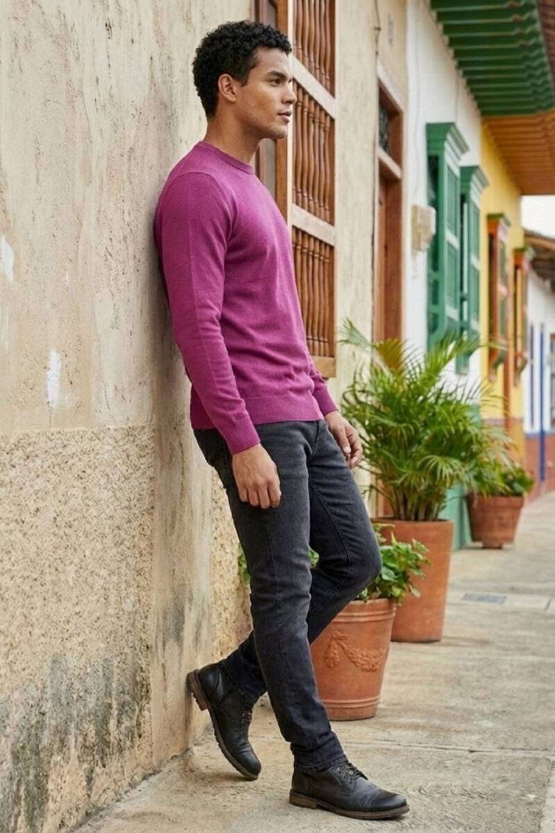 Hogan Bisiklet Yaka Erkek Kazak Pembe - 6