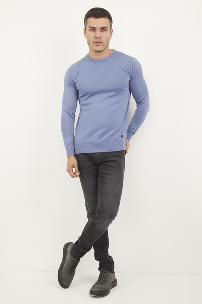 Hogan Crew Neck Men's Sweater Indigo - 1