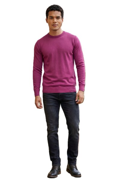 Hogan Crew Neck Men's Sweater Pink - VOLTAJ 
