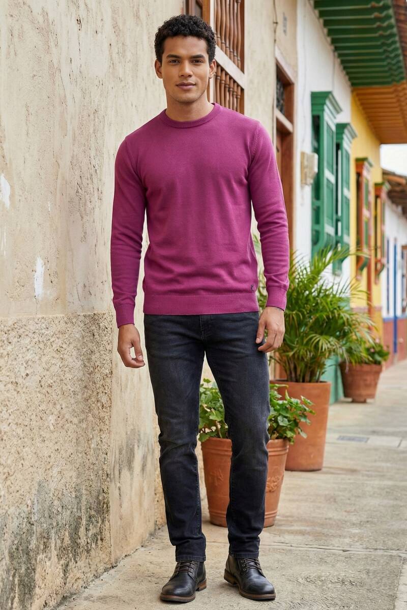 Hogan Crew Neck Men's Sweater Pink - 2