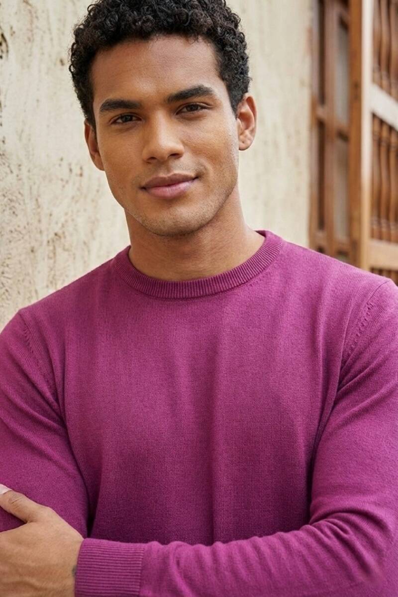 Hogan Crew Neck Men's Sweater Pink - 5