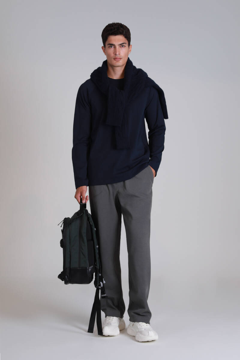 Holly Erkek Uzun Kol Tişört Lacivert - 2