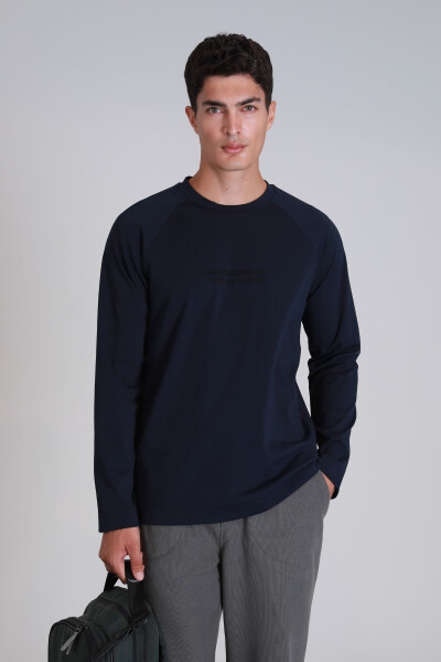 Holly Erkek Uzun Kol Tişört Lacivert - 3