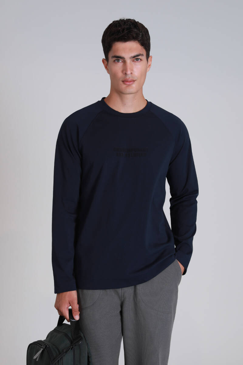 Holly Erkek Uzun Kol Tişört Lacivert - 3