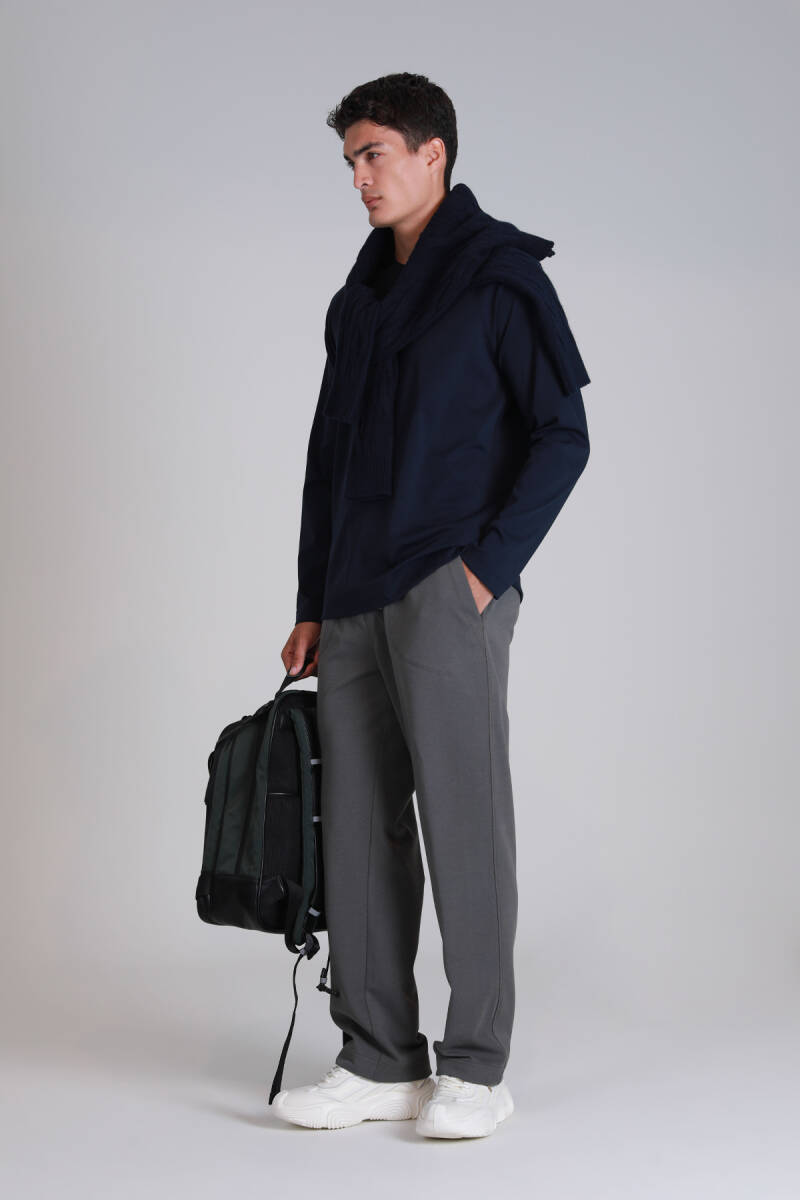 Holly Erkek Uzun Kol Tişört Lacivert - 4