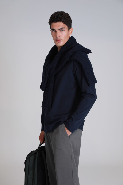 Holly Erkek Uzun Kol Tişört Lacivert - 5