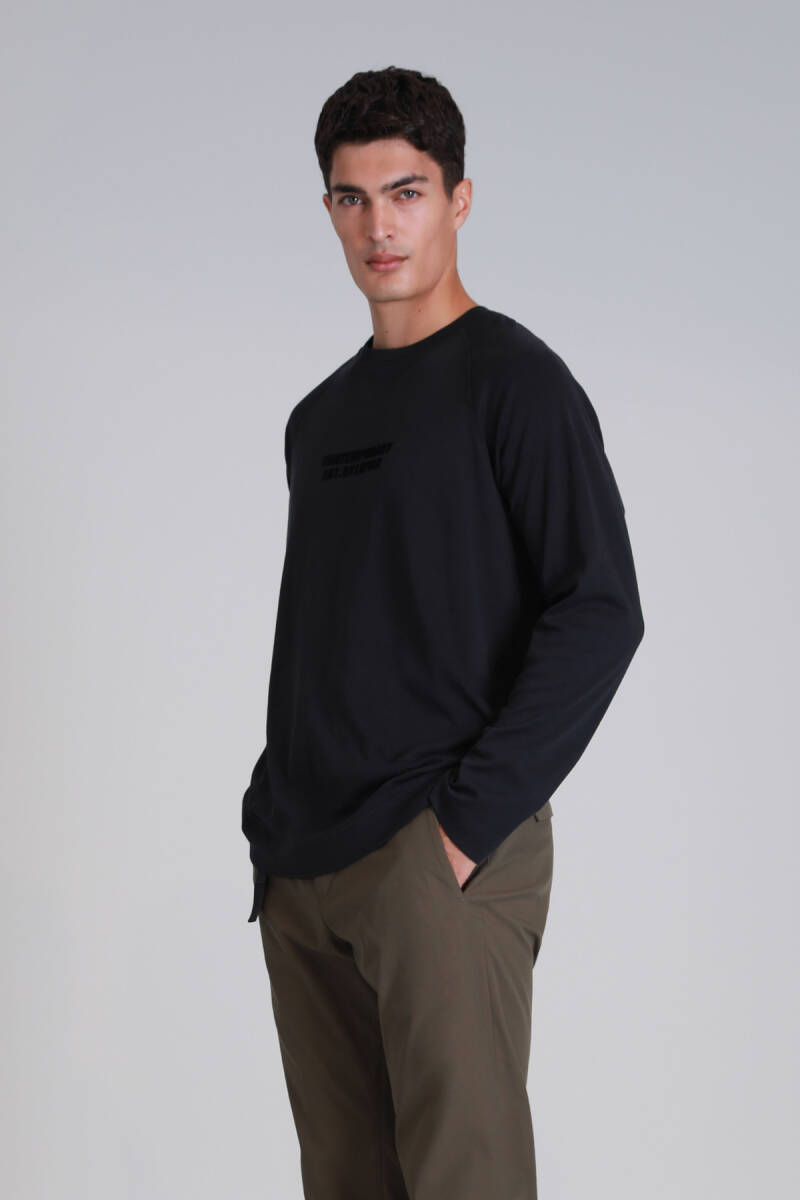 Holly Erkek Uzun Kol Tişört Siyah - 1